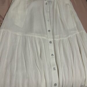 Streetwear Society Cream Midi Bubble Skirt